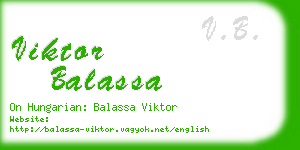 viktor balassa business card